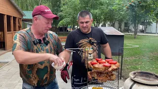 Pike perch fish with potatoes baked in a clay oven, Recipes from fish, tandoor