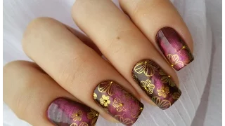 Дизайн ногтей "Вальс цветов" / Stamping nail art "Flowers"