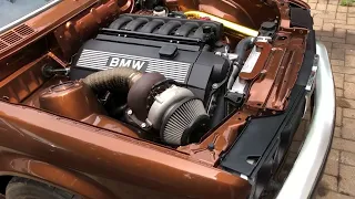 Turbo BMW E30 M52B28 Idle & Walkaround