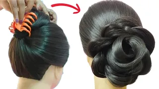 *New* & *Easy* Tricks for Rose Bun with Clutcher | hairstyle for party | easy girls hairstyle