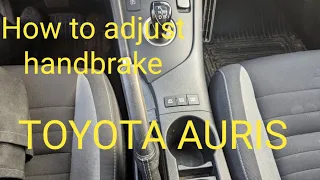 How to adjust handbrake TOYOTA AURIS 1.8 HYBRID  #adjustment #parkingbrake #howto