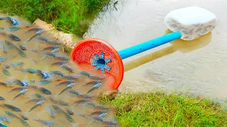 Build Fish Trapping System With Long PVC Pipe & Plastic Bottle Catch A lot of Fishes And Eels