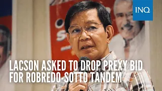 Lacson says he was asked to drop prexy bid for Robredo-Sotto tandem