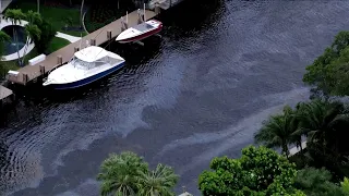 Sky 10 over oil spill in Fort Lauderdale