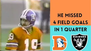 The WORST Quarter by a Kicker in NFL HISTORY | Raiders @ Broncos (1981)