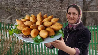 Making easy kibbeh from Turkish Cuisine in the Village - Best Homemade Meatballs!