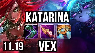 KATARINA vs VEX (MID) | 8/1/6, Rank 7 Kata, Legendary | EUW Grandmaster | v11.19