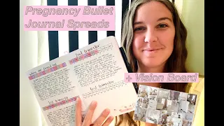 Pregnancy Bullet Journal Spreads + Vision Board