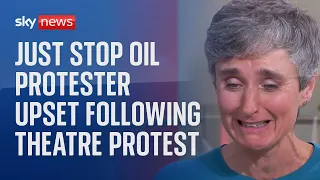 Just Stop Oil spokesperson gets upset following theatre protest