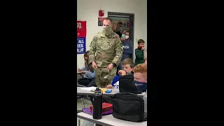 Emotional video: US Airman surprises son in math class with homecoming