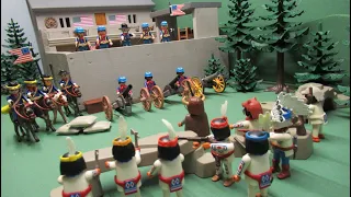 Américains vs Indiens : le siège du Fort Ridgely Stop motion Western PLaymobil !