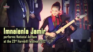 Imnaienla Jamir performs National Anthem at the 23rd Hornbill Festival 2022