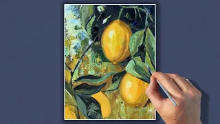 Лимоны /Рисование маслом /Урок рисования для начинающих