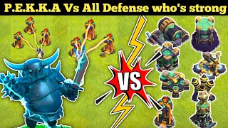 PEKKA VS All Defense | 1 PEKKA challenge Clash of clans