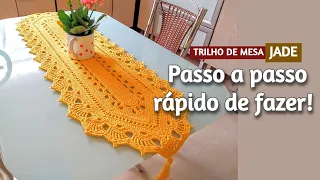 TRILHO DE MESA JADE EM CROCHÊ: PASSO A PASSO RÁPIDO E SIMPLES DE FAZER @MulekeArtesao