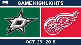 NHL Highlights | Stars vs. Red Wings - Oct. 28, 2018