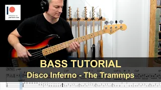 Disco Inferno - The Trammps | Bass Tutorial (Sheet + TABs)