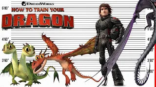 How to Train Your Dragon Size Comparison | Dragons and Vikings Character Heights