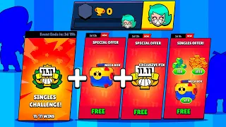 0 TROPHY Account in 11.11 SINGLES CHALLENGE + OFFER + Box Opening - Brawl Stars