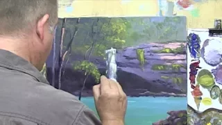 Learn To Paint TV E4 "Buderim Falls" Beginners Acrylic Painting Lessons. Painting Waterfalls
