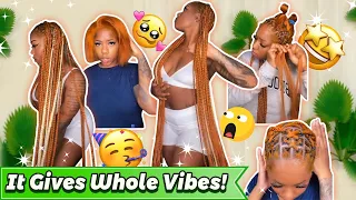 Tutorial How To Knotless Box Braids?🧡 Ombre Ginger Color Criss Cross Braids Ft #ULAHAIR
