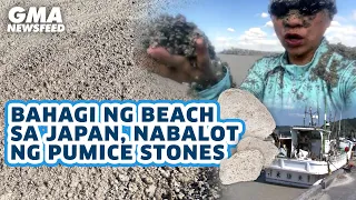 Bahagi ng beach sa Japan, nabalot ng pumice stones | GMA News Feed