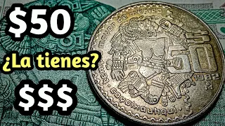 Si tienes esta moneda, entérate cuánto vale. 50 pesos COYOLXAUHQUI de los 80s, PRECIO