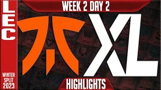 FNC vs XL Highlights | LEC Winter 2023 W2D2 | Fnatic vs Excel