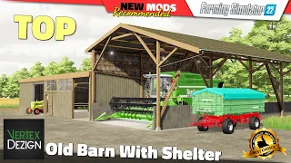 FS22 | Old Barn With Shelter (by Vertex Dezign) - Farming Simulator 22 New Mods Review (2K 60FPS)