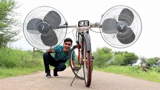 Dual-Fan Powered Air Bicycle | क्या 2 फर्राटा पंखों की हवा से साइकिल चल पायेगी? Awesome Results