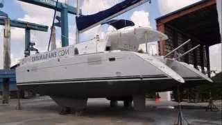 Lagoon 440 Catamaran walkthrough presentation with look under the hull