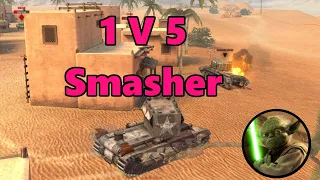 WOTB -  Smasher 1 v 5  -  World of Tanks Blitz