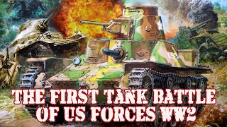 First US vs Japan Tank Battle of WWII. The Battle of Damortis, Philippines.
