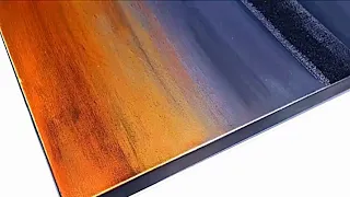 METALLIC SUNRISE 🌅 Textured Sponge Painting Technique / Abstract Acrylic Painting Ideas (365)