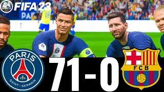 FIFA 23 - MESSI, RONALDO, MBAPPE, NEYMAR, ALL STARS - PSG 71-0 FC BARCELONA - UCL FINAL!