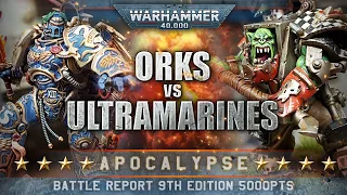 Ultramarines vs Orks Warhammer 40K APOCALYPSE 9th Edition Battle Report ONE BOSS TO RULE THEM ALL!