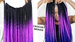 NO CORNROWS CROCHET BRAIDS- ON NATURAL HAIR ONLY 1 HOUR | Beginners Friendly