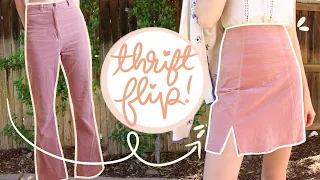 Thrift Flip | Turning Pants Into a Mini Skirt! Super Easy & Beginner Friendly DIY