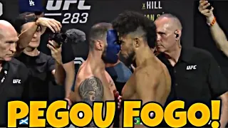 ENCARADA ENTRE JONNIE WALKER E PAUL CRAIG PEGA FOGO NA CERIMÔNIA DE PESAGEM DO UFC RIO