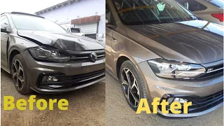 Repair & spray bonnet/R.f fender of vw polo tsi