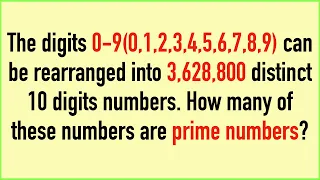 Impossible Math Prime Number Problem || Maths Puzzle