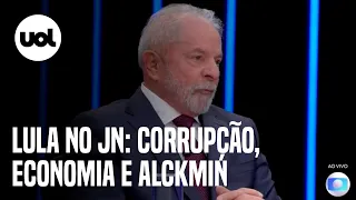 Lula no Jornal Nacional admite corrupção na Petrobras, erros de Dilma e diz ter ciúme de Alckmin