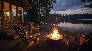 Cozy Firepit with Forest Scene | Fireplace Ambience for Stress Relief and Enhanced Sleep Better