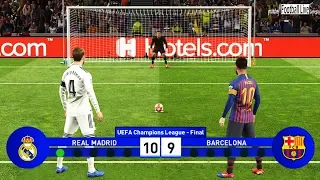 PES 2019 | Real Madrid vs Barcelona | Final UEFA Champions League | Penalty Shootout El Clasico