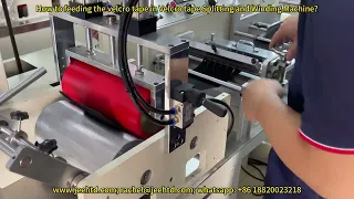 How to feeding the velcro tape in Velcro tape Splitting and Winding Machine?-HTD-FTJ220-01