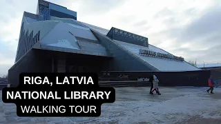 City walks series -  Riga, Latvia (National library building walking tour)