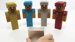 Monster Magnets Vs Minecraft Steve With Diamond Armor, Gold, Silver, Ruby Armor