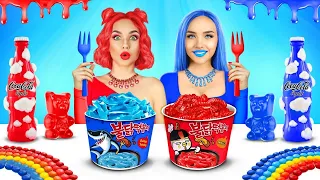 Red Jelly VS Blue Chocolate Food Challenge | Eating Only One Colored Sweets by RATATA CHALLENGE