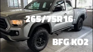 BFG KO2 Tacoma  265/75R16 tires ( no lift )