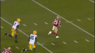 CHRISTIAN MCCAFFREY 39 YARD TOUCHDOWN RUN 😳 49ers vs Packers Playoff Highlights